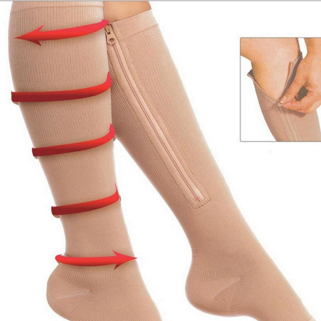 Zipper Compression Socks - Pain Relief Knee High Zip Leg Support