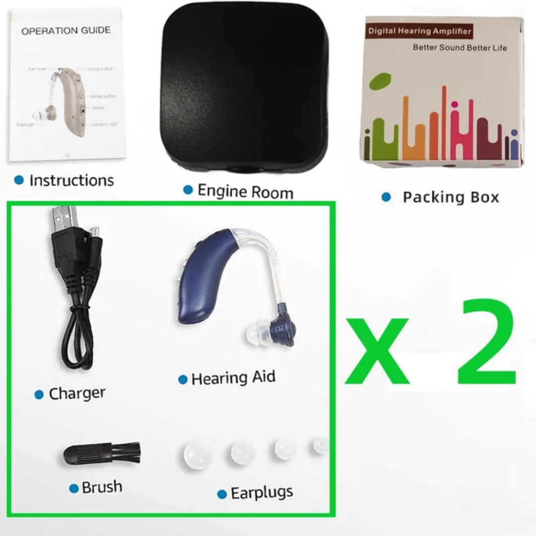 Rechargeable Noise Cancelling Dolphin Design Hearing Aid | Behind the Ear Hearing Device