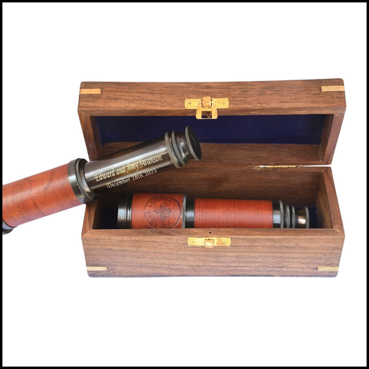 Personalized Antique Brass Telescope