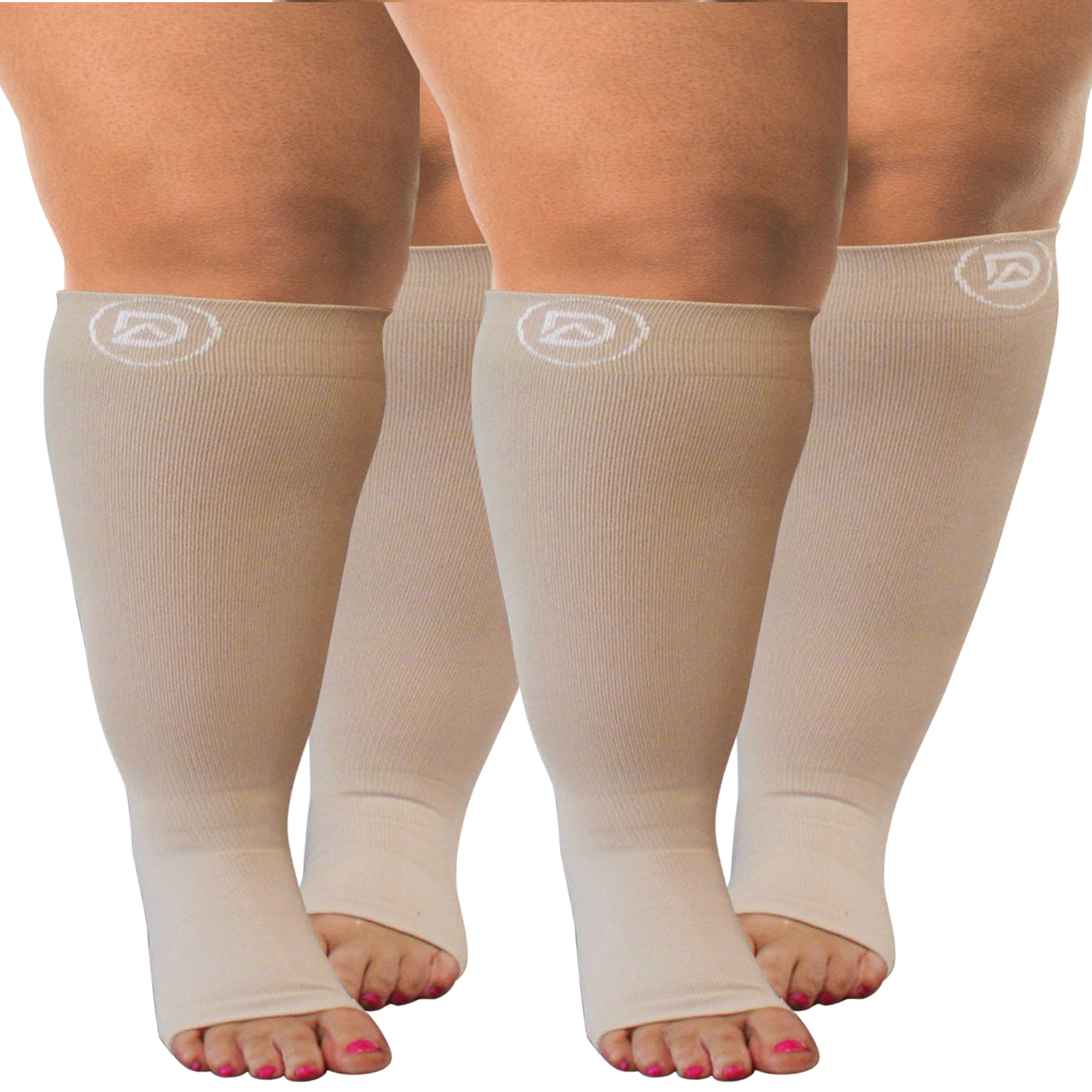 Bundle B (2 Pairs ToeLess) | Open Toe Compression Socks 20-30 mmHg | Toe Out