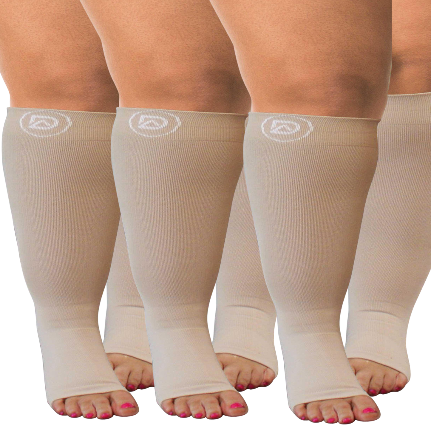 Bundle C ( 3 Pairs ToeLess ) | Open Toe Compression Socks 20-30 mmHg | Toe Out