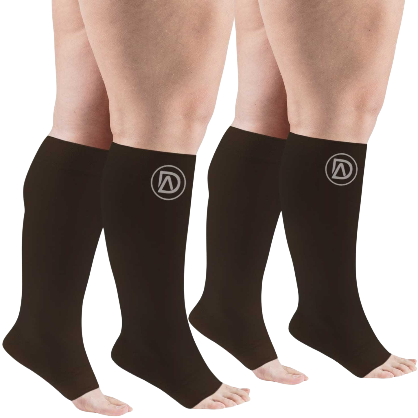 Bundle B (2 Pairs ToeLess) | Open Toe Compression Socks 20-30 mmHg | Toe Out