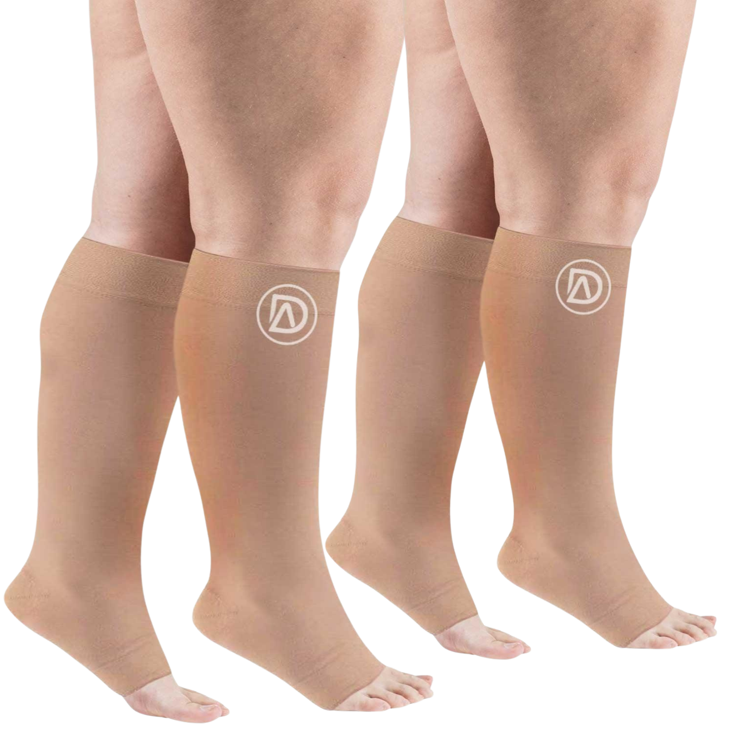 Bundle B (2 Pairs ToeLess) | Open Toe Compression Socks 20-30 mmHg | Toe Out
