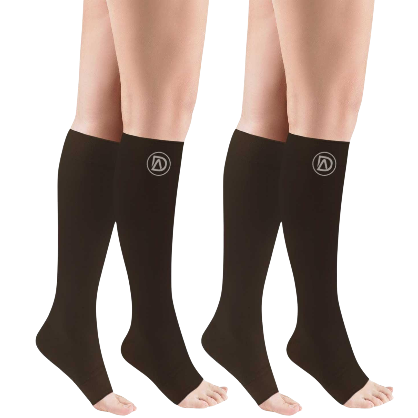 Bundle B (2 Pairs ToeLess) | Open Toe Compression Socks 20-30 mmHg | Toe Out