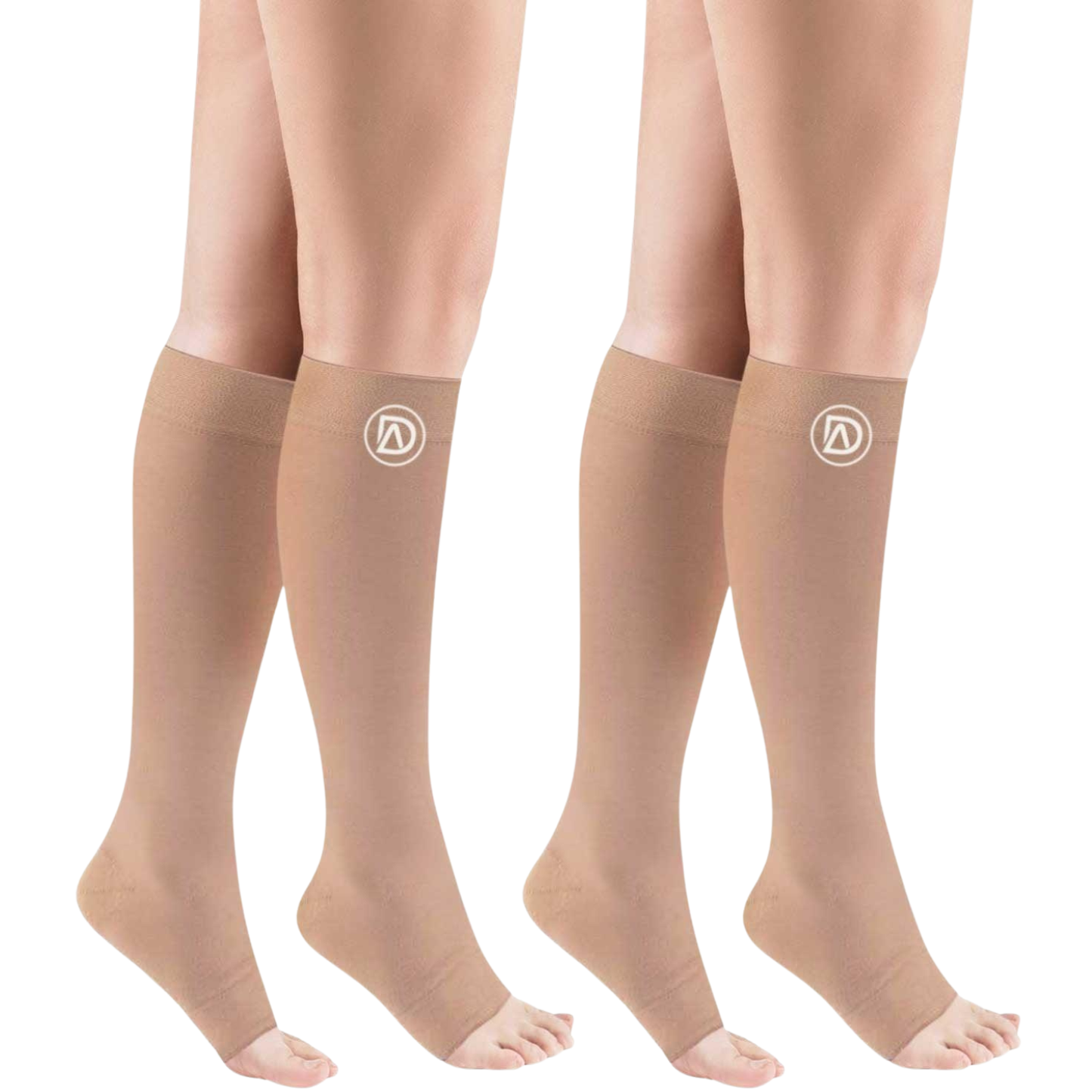Bundle B (2 Pairs ToeLess) | Open Toe Compression Socks 20-30 mmHg | Toe Out