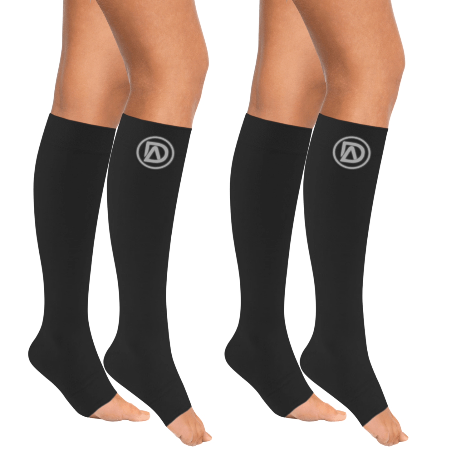 Bundle B (2 Pairs ToeLess) | Open Toe Compression Socks 20-30 mmHg | Toe Out