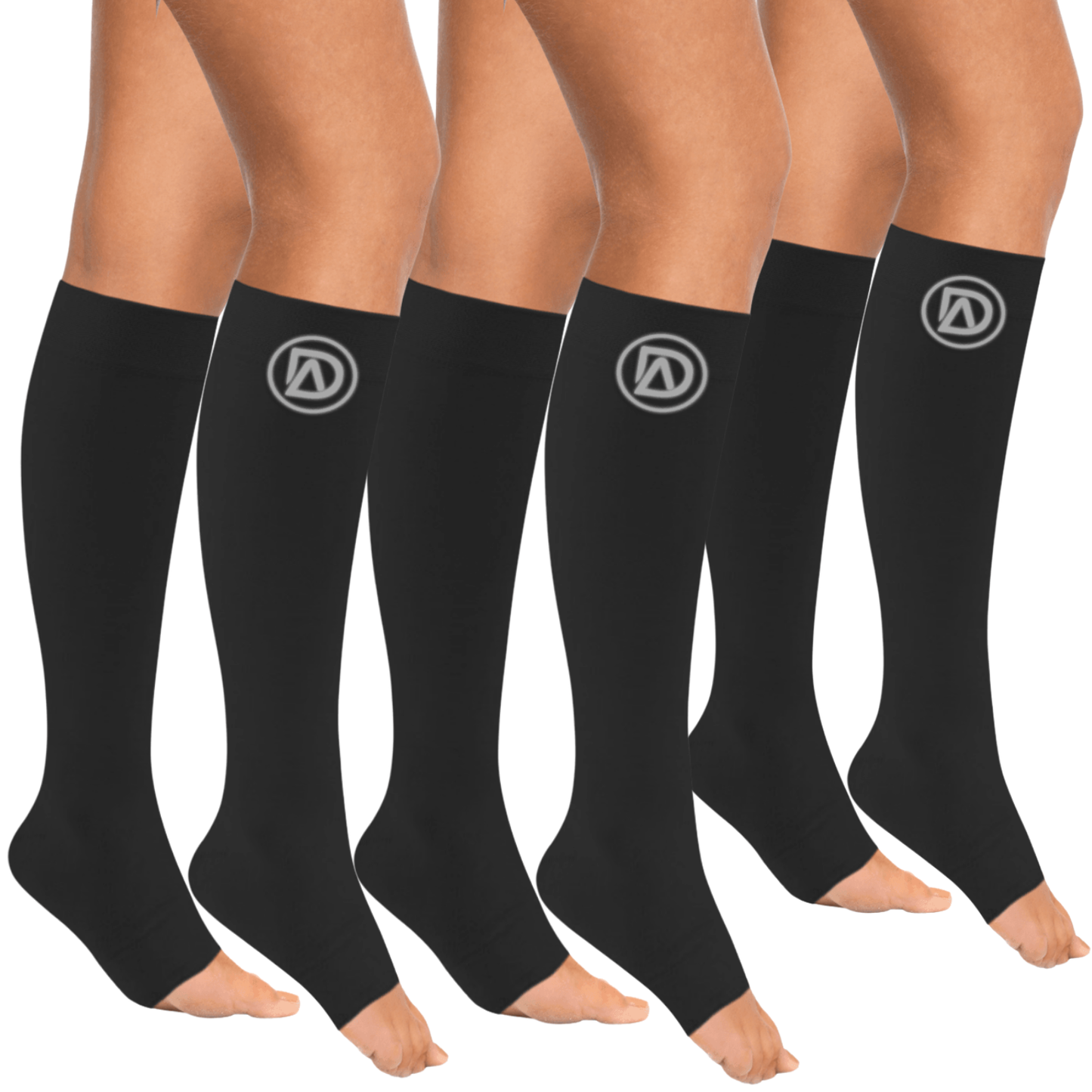 Bundle C ( 3 Pairs ToeLess ) | Open Toe Compression Socks 20-30 mmHg | Toe Out