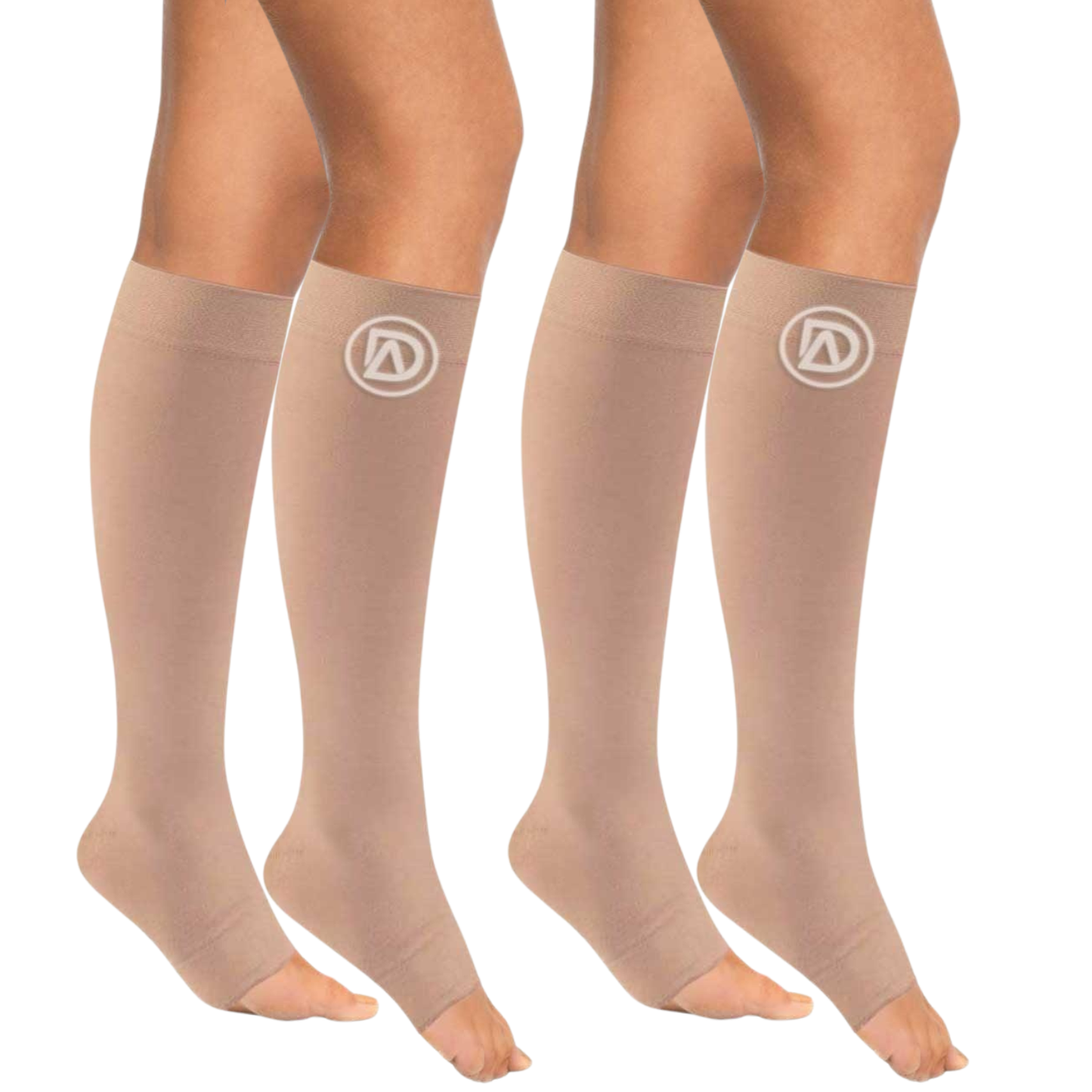 Bundle B (2 Pairs ToeLess) | Open Toe Compression Socks 20-30 mmHg | Toe Out