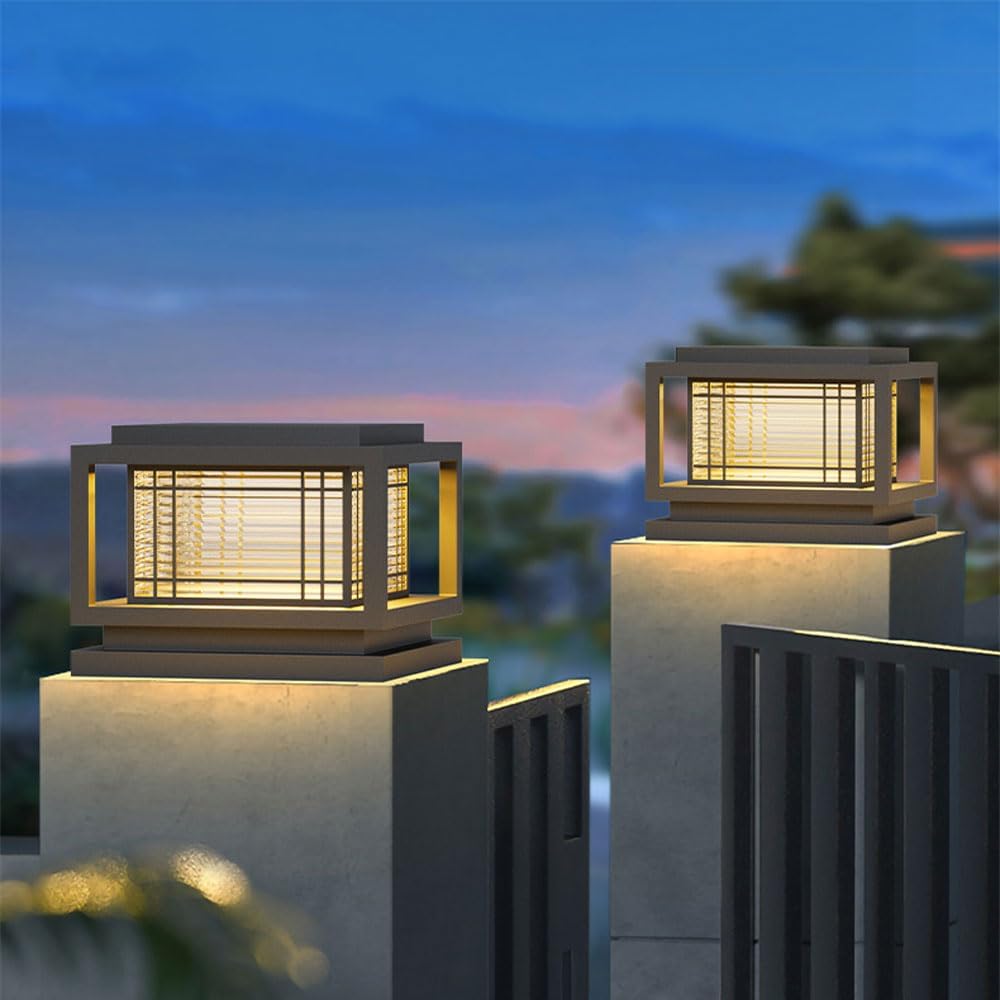Solar Outdoor Column Lights - Modern Aluminum Post Cap Lights