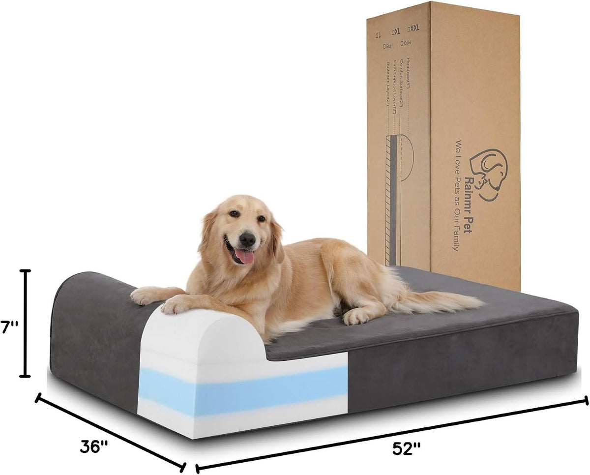 Premium Memory Foam Dog Bed - 7 Inch Orthopedic Support