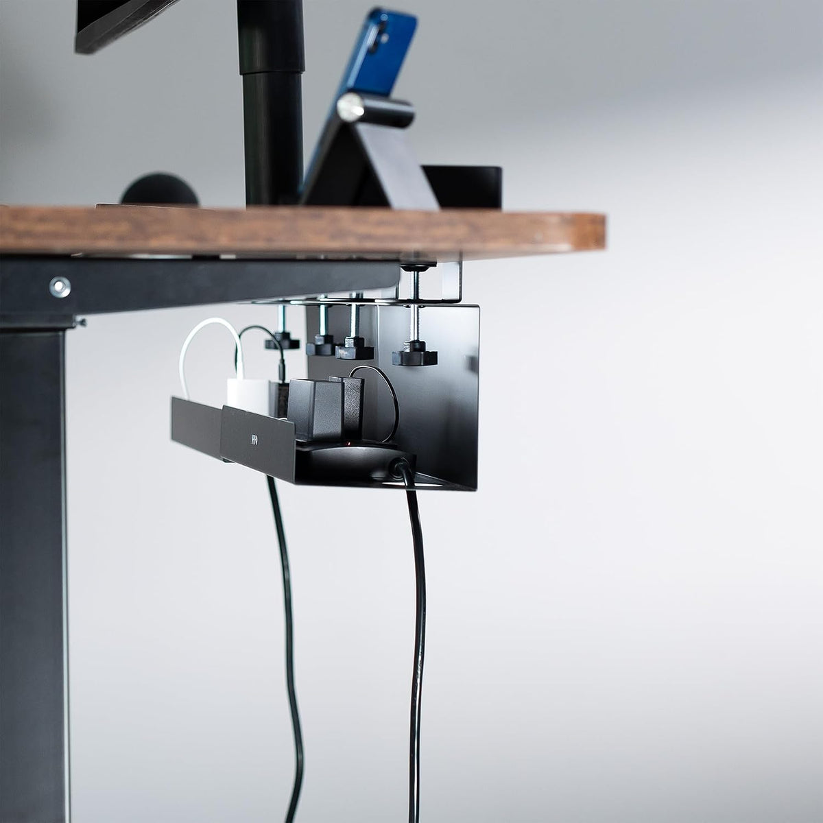 Under Desk Cable Management Tray - 17 inch Clamp Mount
