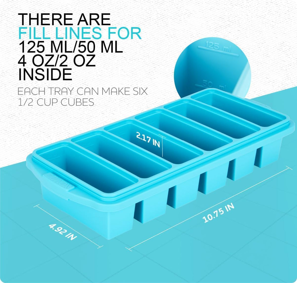 Silicone Freezer Tray with Lid - Multi-Portion Meal Prep