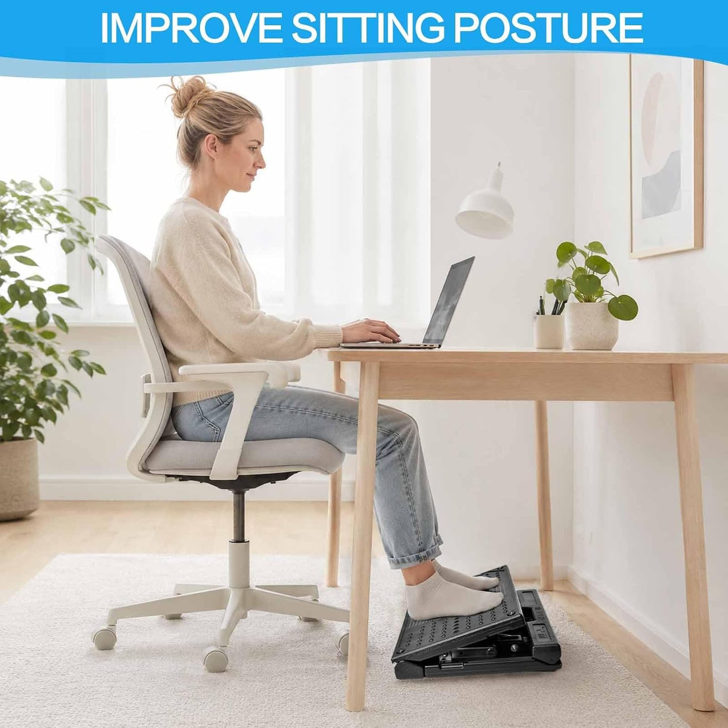 Adjustable Foot Rest for Desk - Ergonomic Support