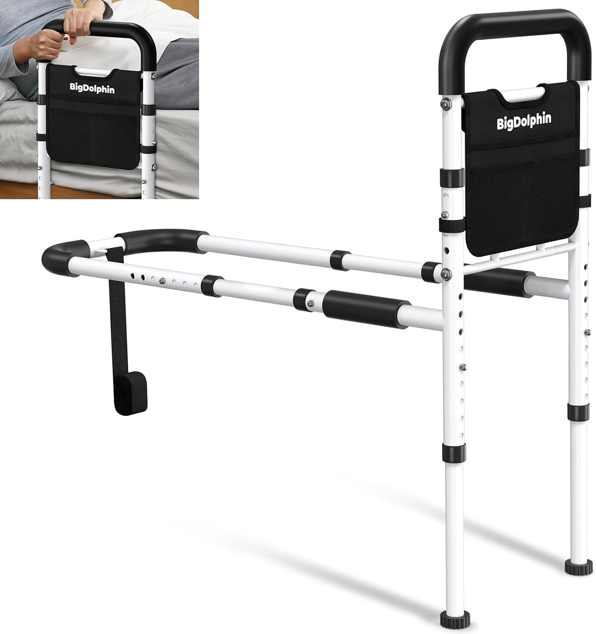 Bed Rails with 350 LB Capacity – Curved & Straight Handles