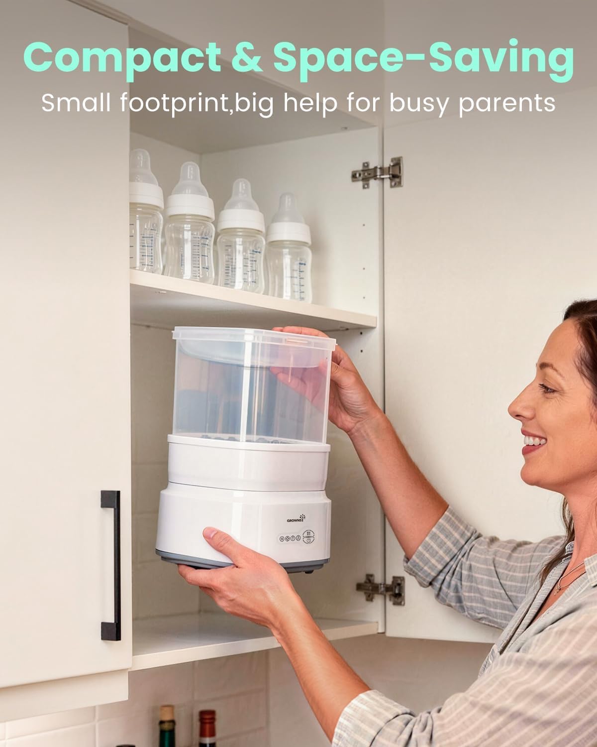 Compact Baby Bottle Sterilizer & Dryer with Fast Sanitization