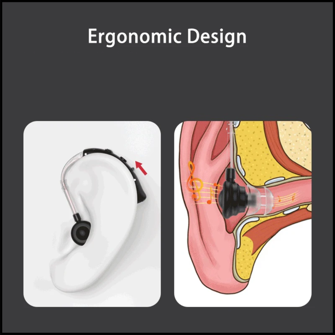 Rechargeable Noise Cancelling Dolphin Design Hearing Aid | Behind the Ear Hearing Device