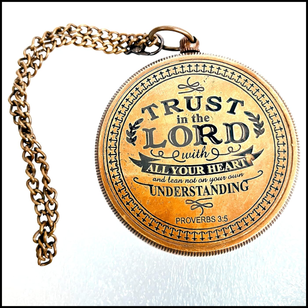 Trust In The Lord With All Your Heart (Proverbs 3:5) Quote Engraved Compass