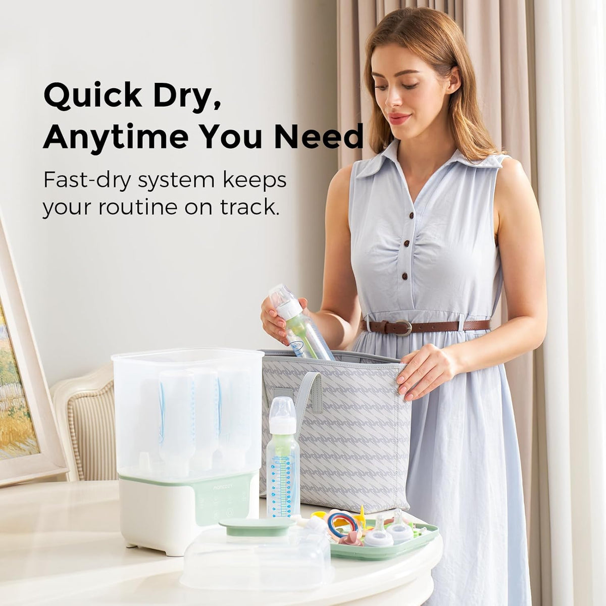 Modular 4-in-1 Bottle Sterilizer & Dryer with Compact Design