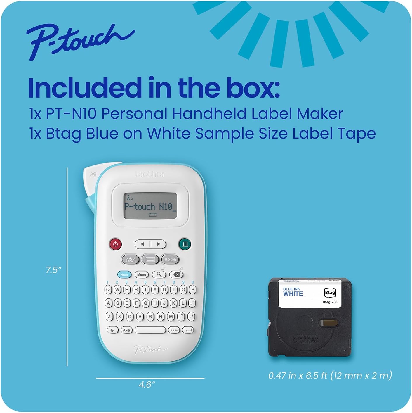 Handheld Label Maker with Color Personalized Tape