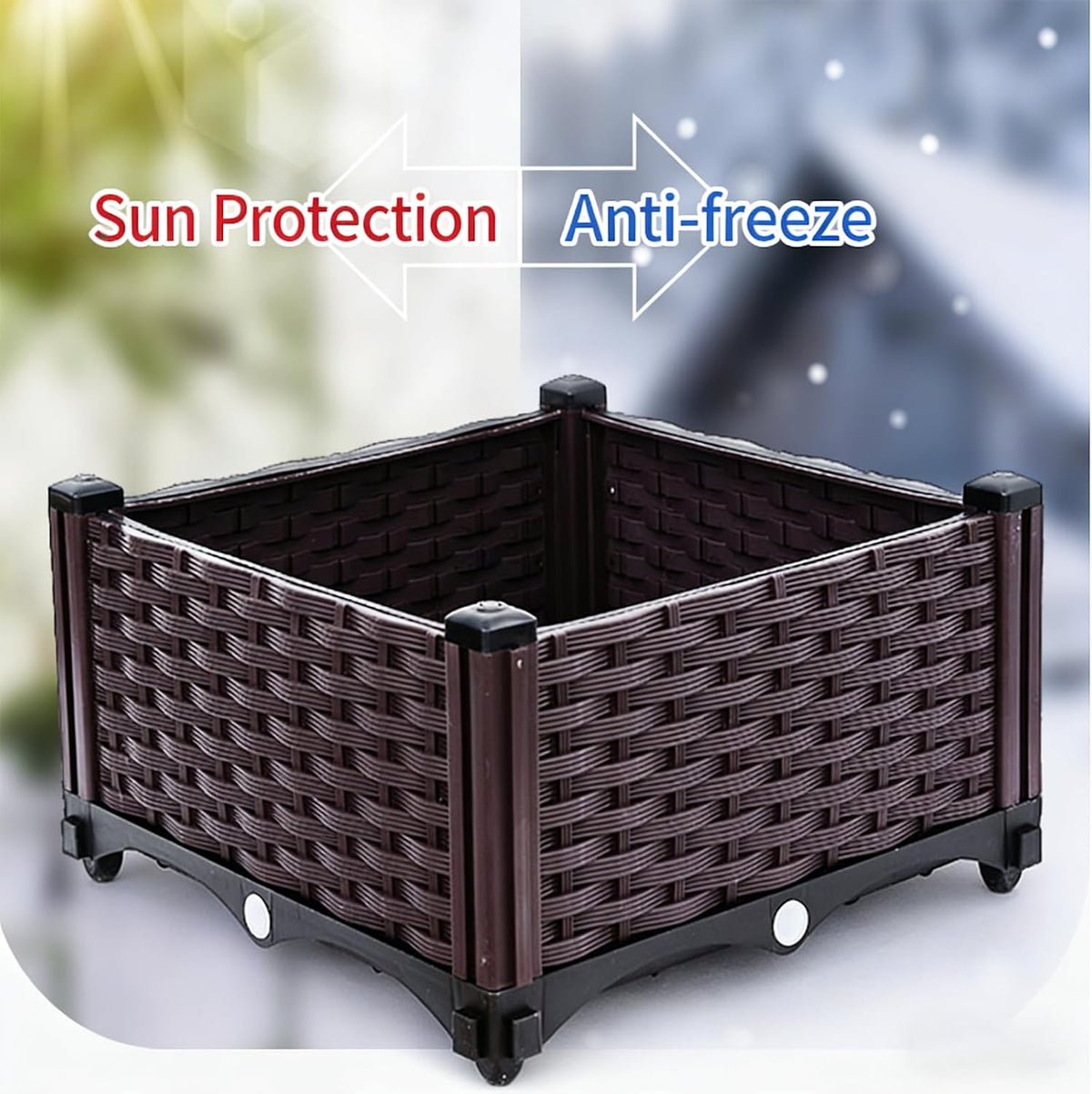 3-Grid Elevated Raised Garden Bed with Drainage System