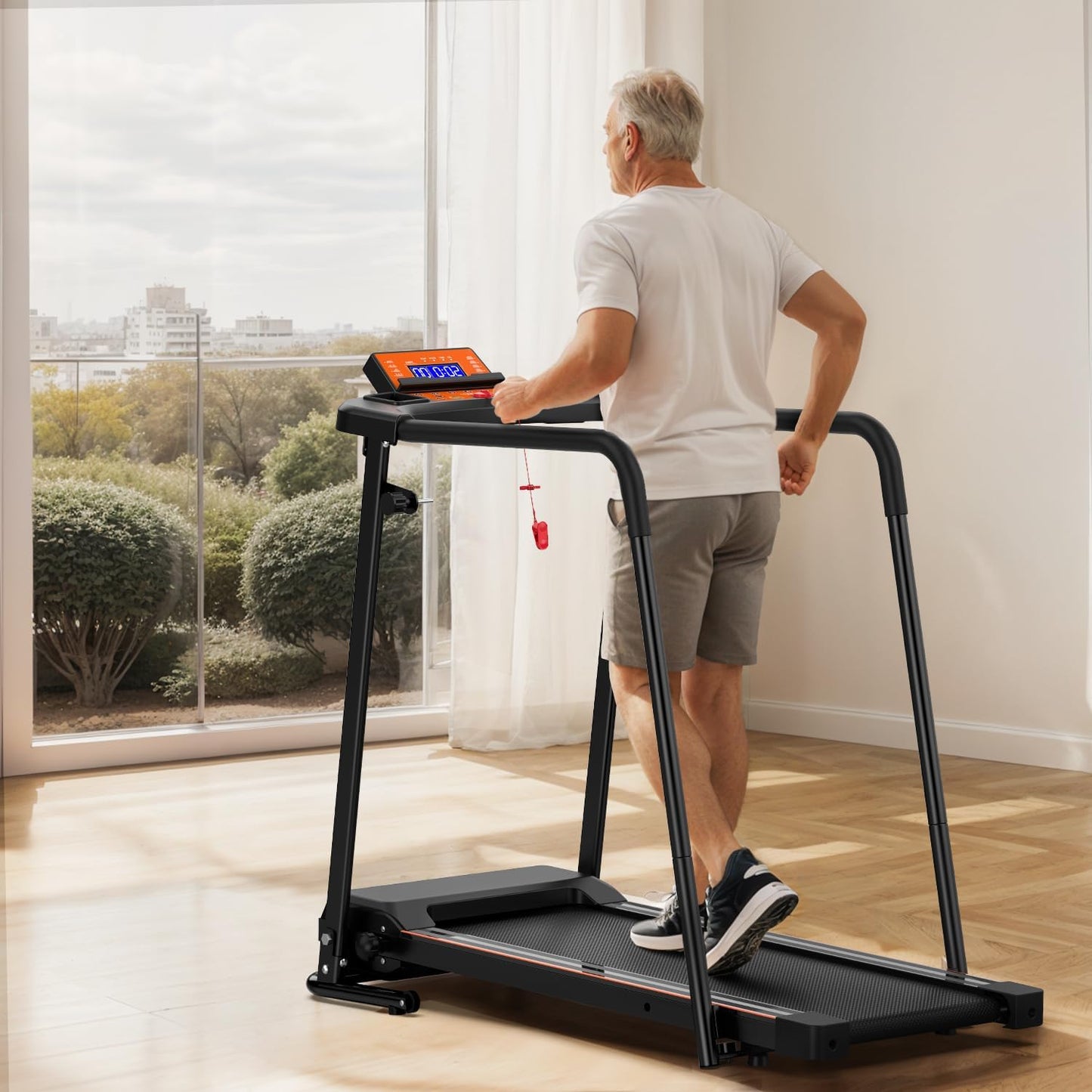Walking Treadmill with Extended Handrails & APP Control