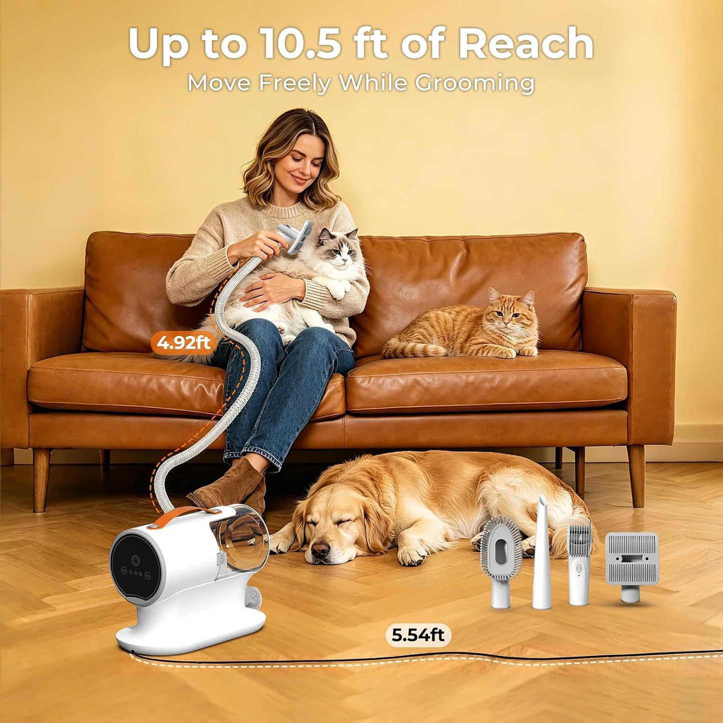Pet Grooming Vacuum Kit with Clippers & 12000Pa Suction