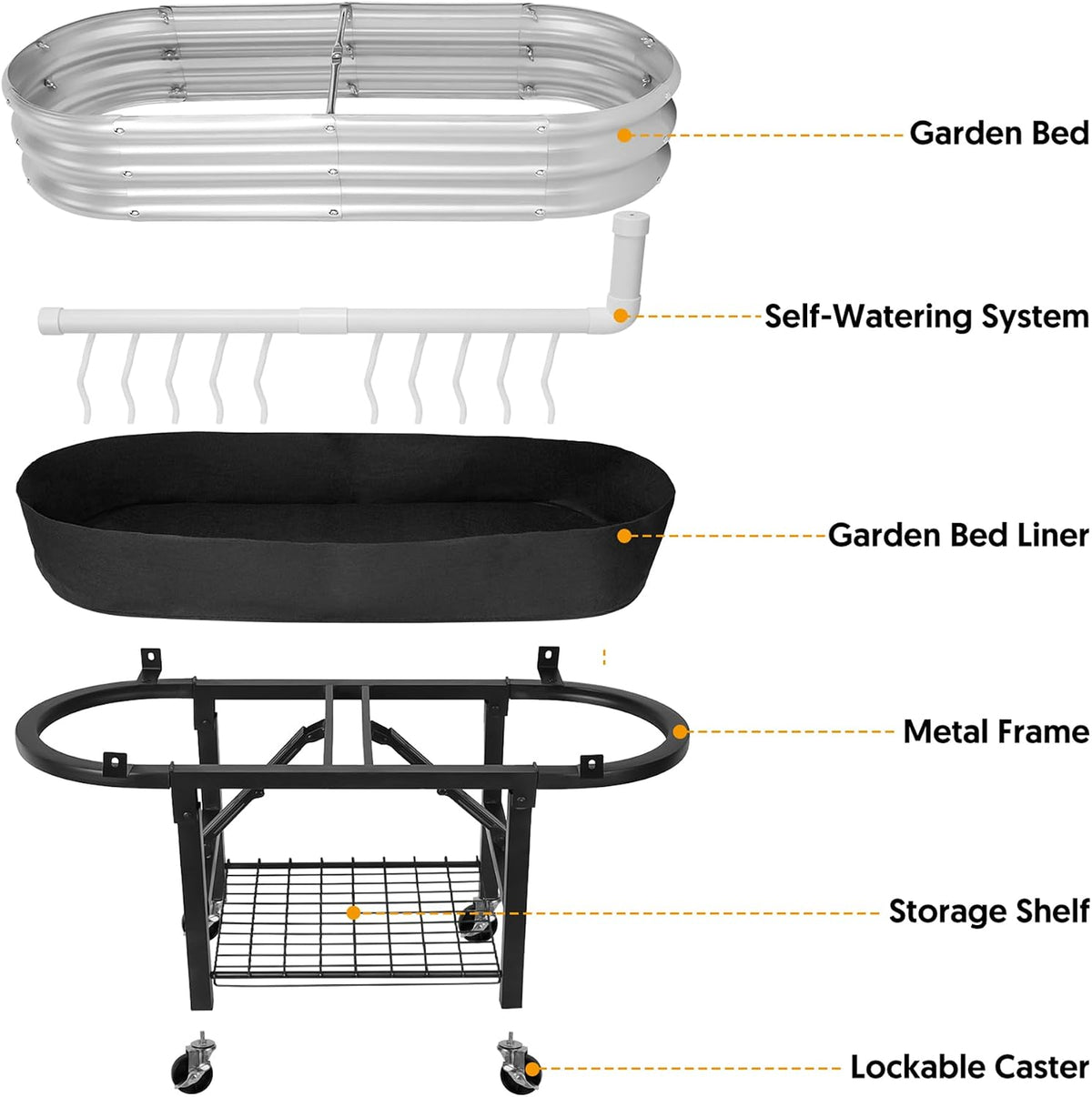 Self-Watering Raised Garden Bed with Legs & Wheels