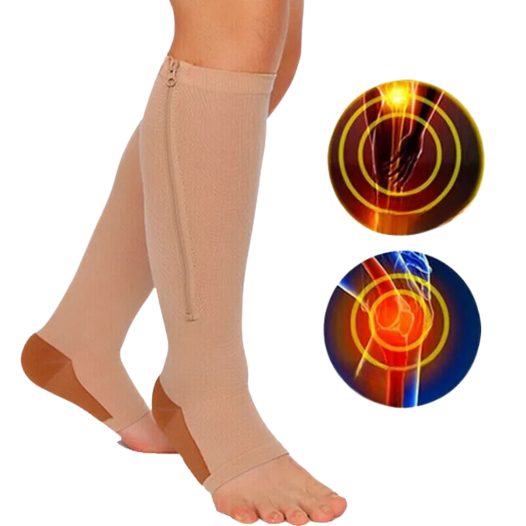 Zipper Compression Socks - Pain Relief Knee High Zip Leg Support