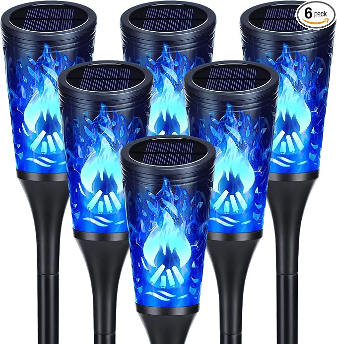 Solar Flame Torch Lights - Waterproof Outdoor LED Pathway