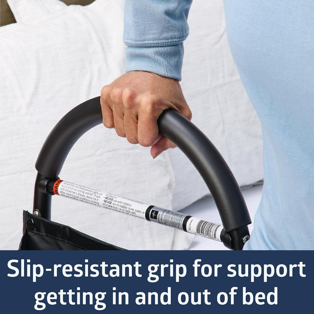 Adjustable Bed Assist Bar with Storage Bag