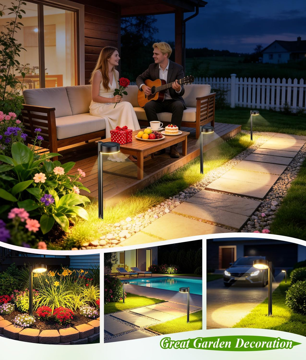 Solar Pathway Lights - 8 or 12 Pack Landscape Lighting