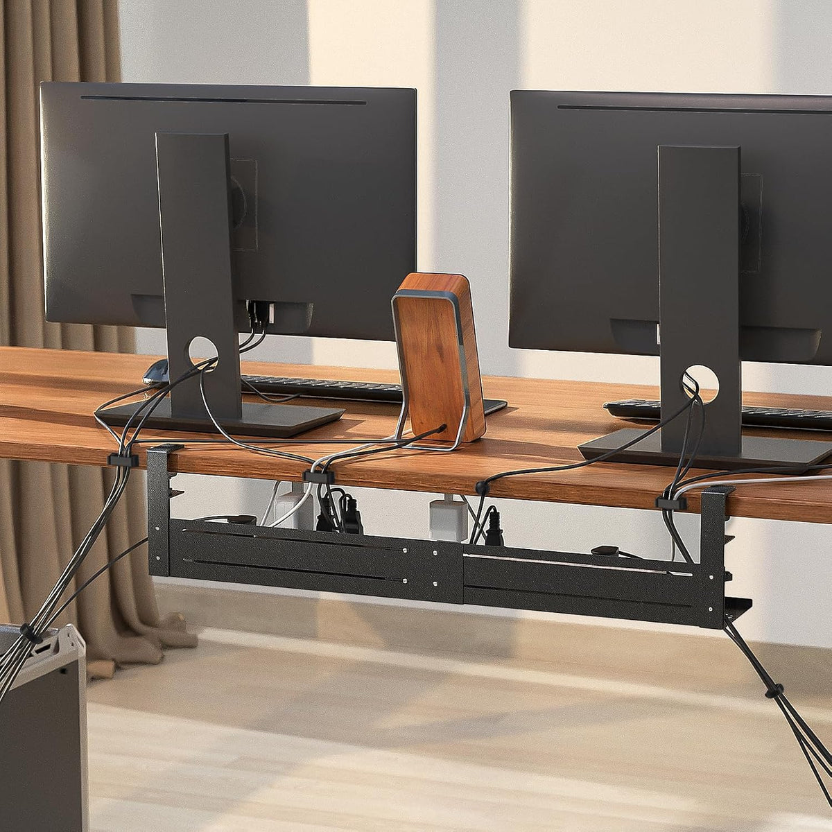 Retractable Under Desk Cable Management Tray | 18-29 Inch