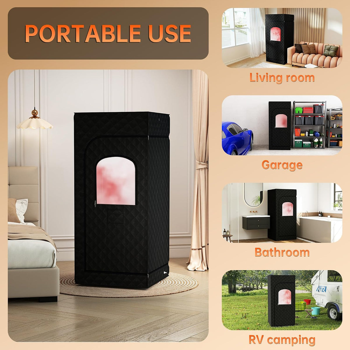 Portable Infrared Sauna with Red Light Therapy & Steam