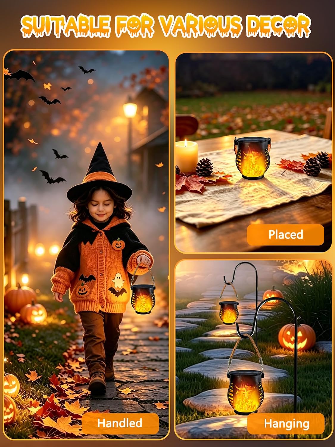 Solar Flame Lanterns - Waterproof Outdoor Flickering Lights