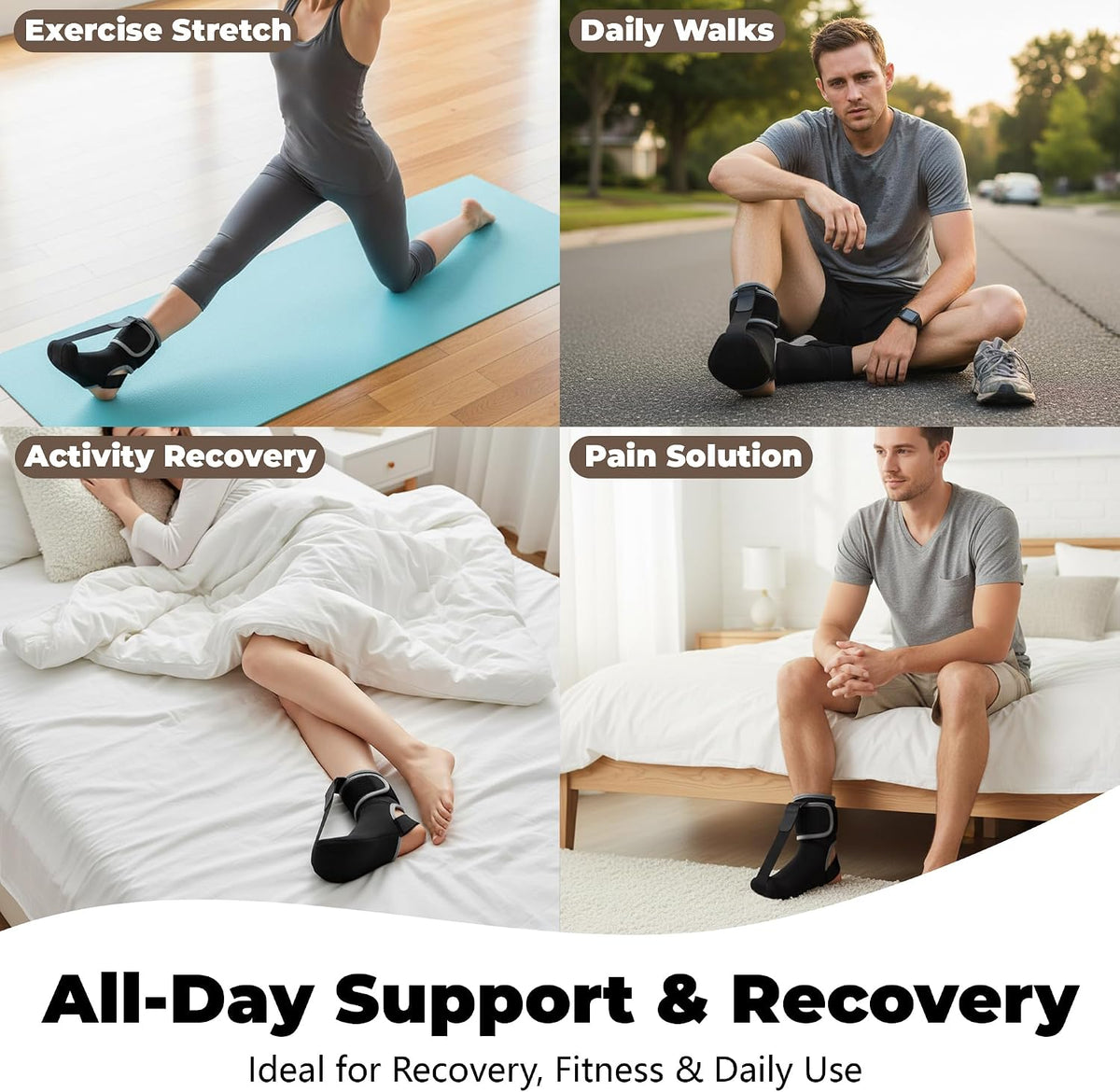 Adjustable Night Splint Sock - Soft Stretch Support Boot