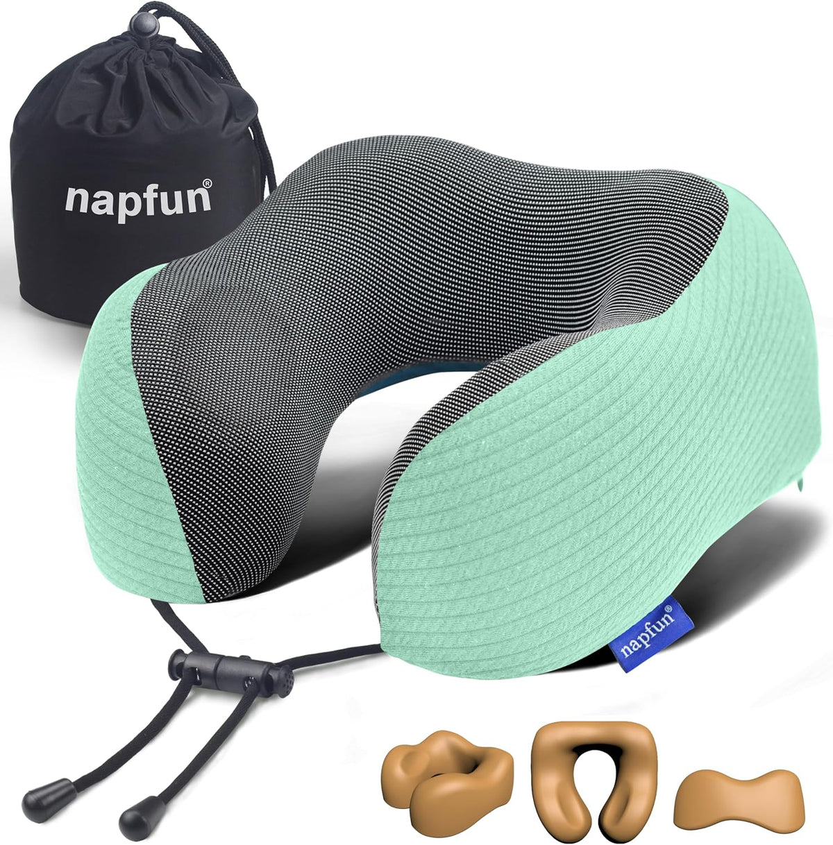 Pure Memory Foam Travel Neck Pillow for Airplane & Flight