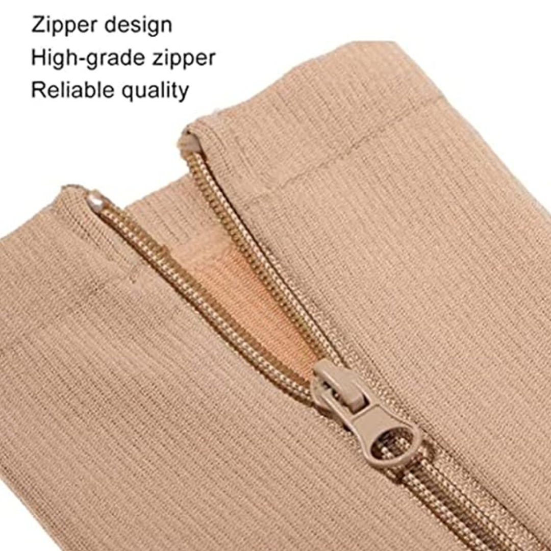 15-20mmHg Plus Size Compression Open Toe Socks with Zipper | Compression Closed Toe Socks with Zipper