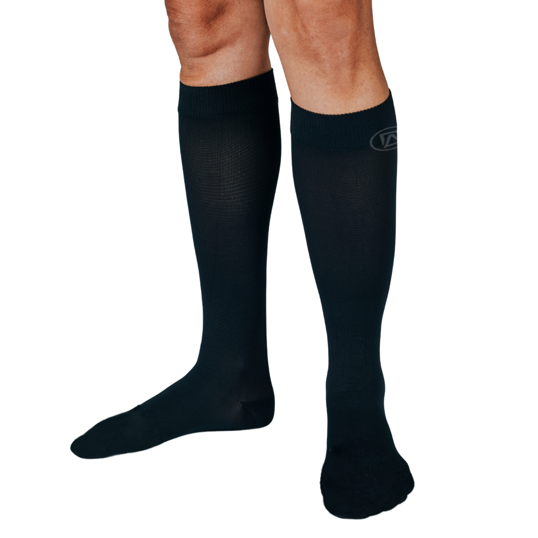 Dominion Active Plus Size Compression Socks – Wide Calf, Medical Grade, For Men & Women (Large, Black)