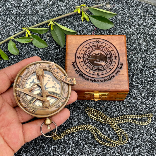Engraved Sundial Compass