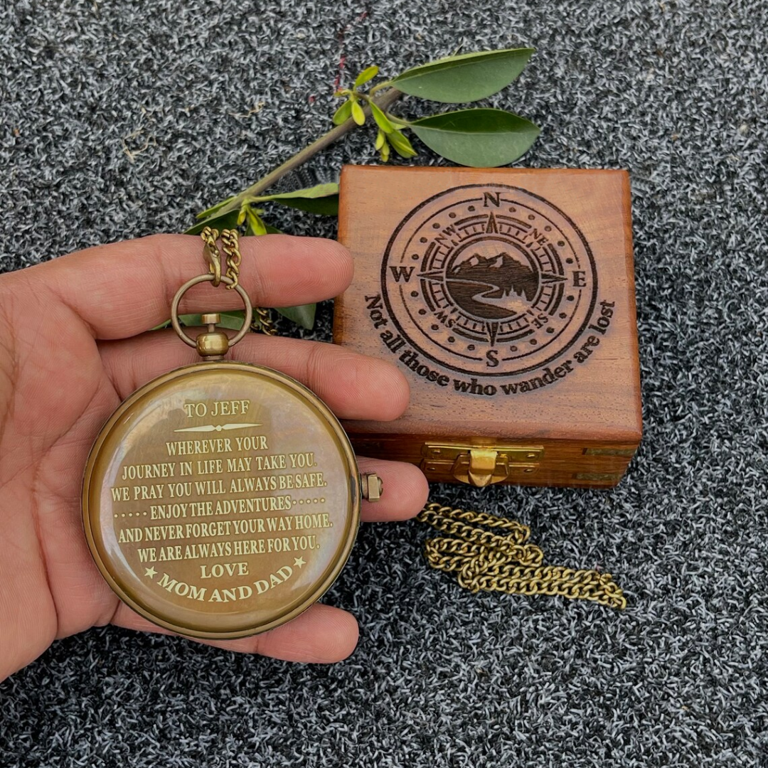 Engraved Sundial Compass