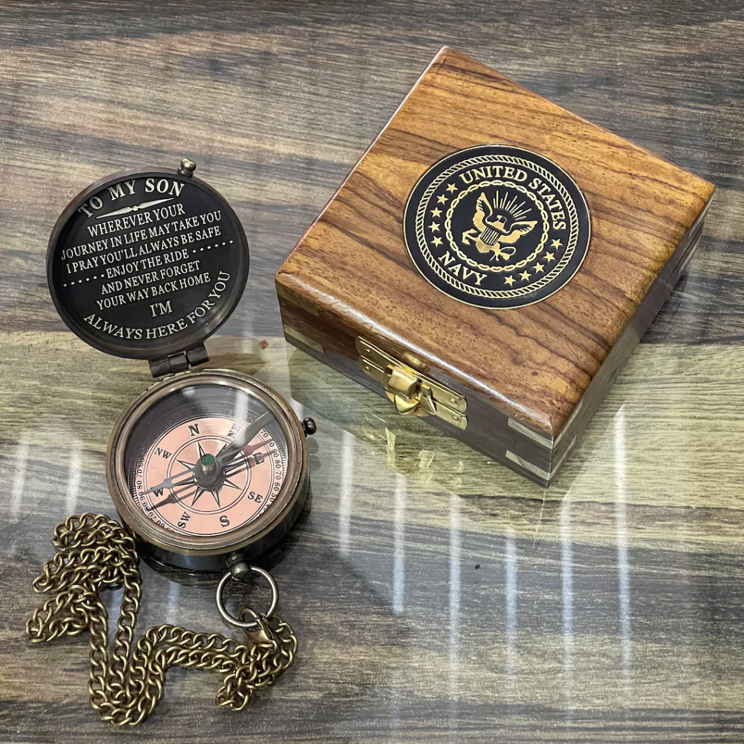 Engraved US Navy Compass