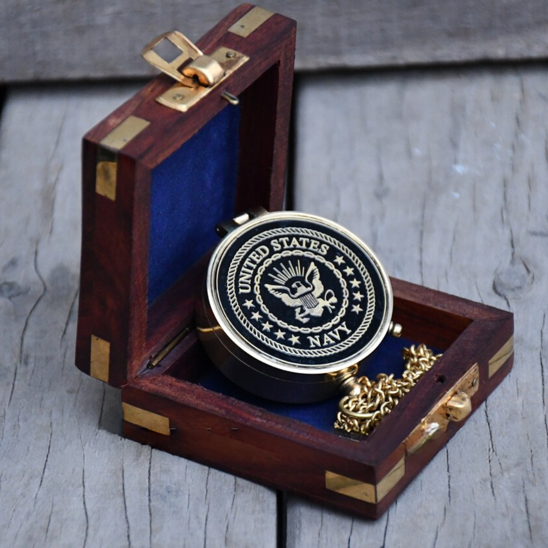 Engraved US Navy Compass