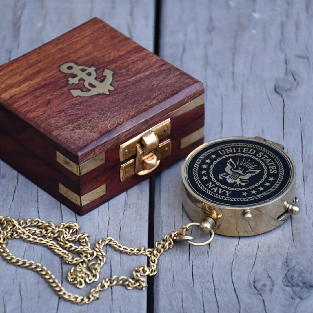 Engraved US Navy Compass