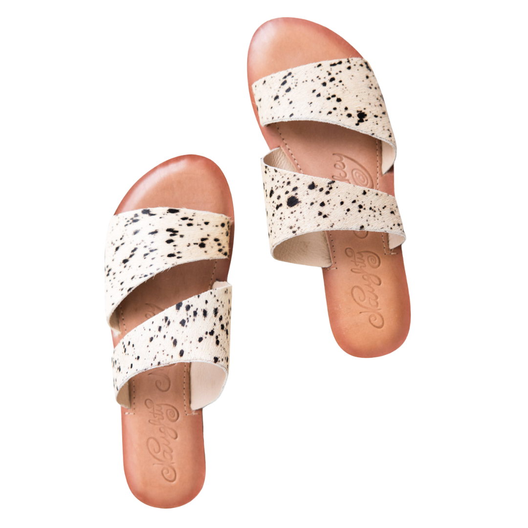 Spirited Sandals in Black and White