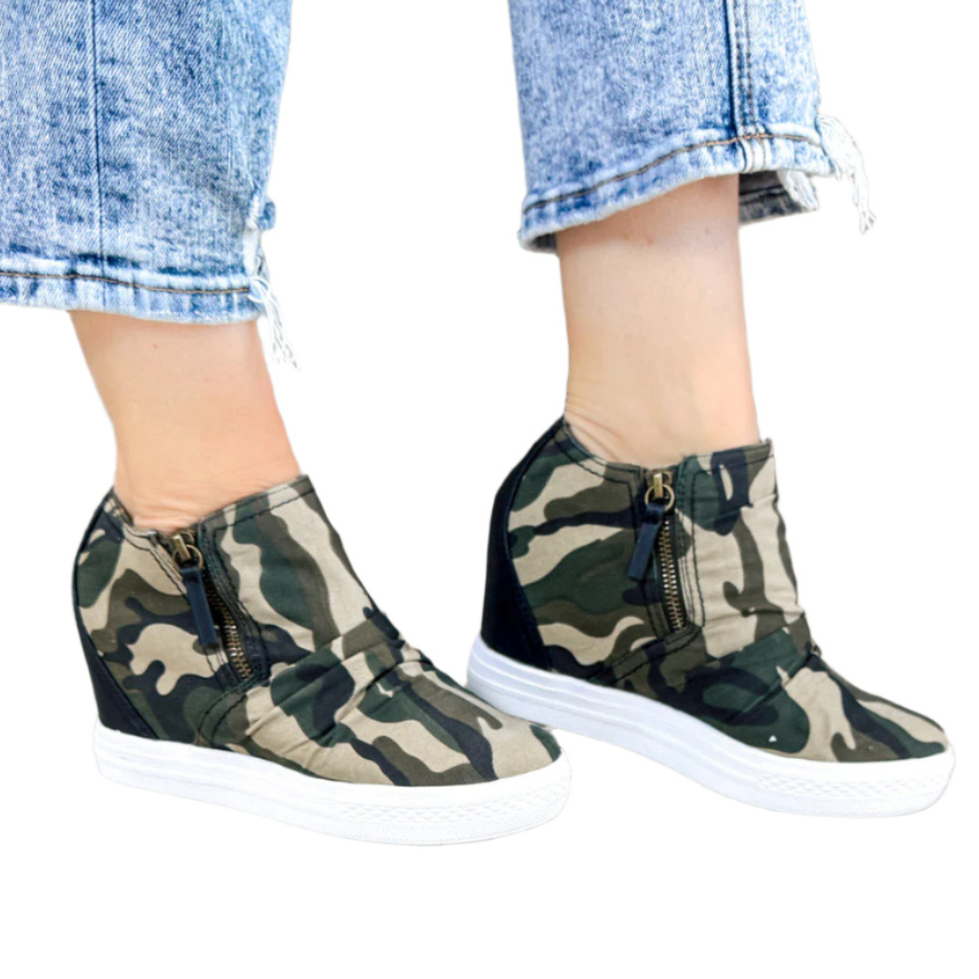 Ari Sneaker Wedge in Camo