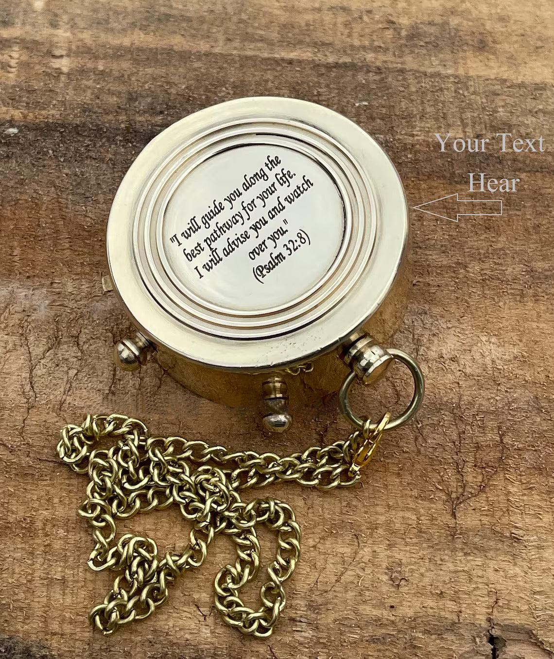 Brass Sundial Personalized Engraved Compass - TheGivenGet