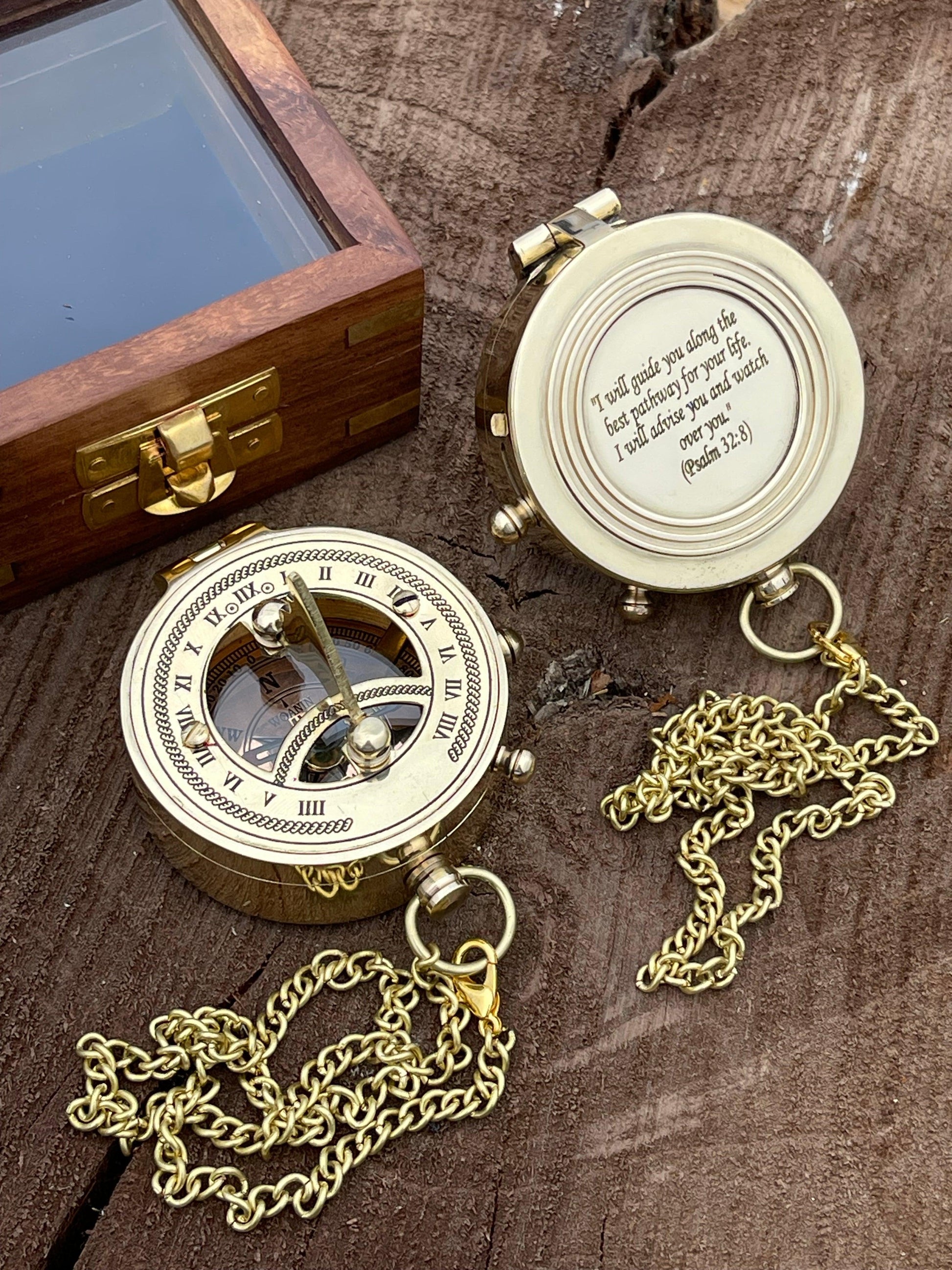 Brass Sundial Personalized Engraved Compass - TheGivenGet