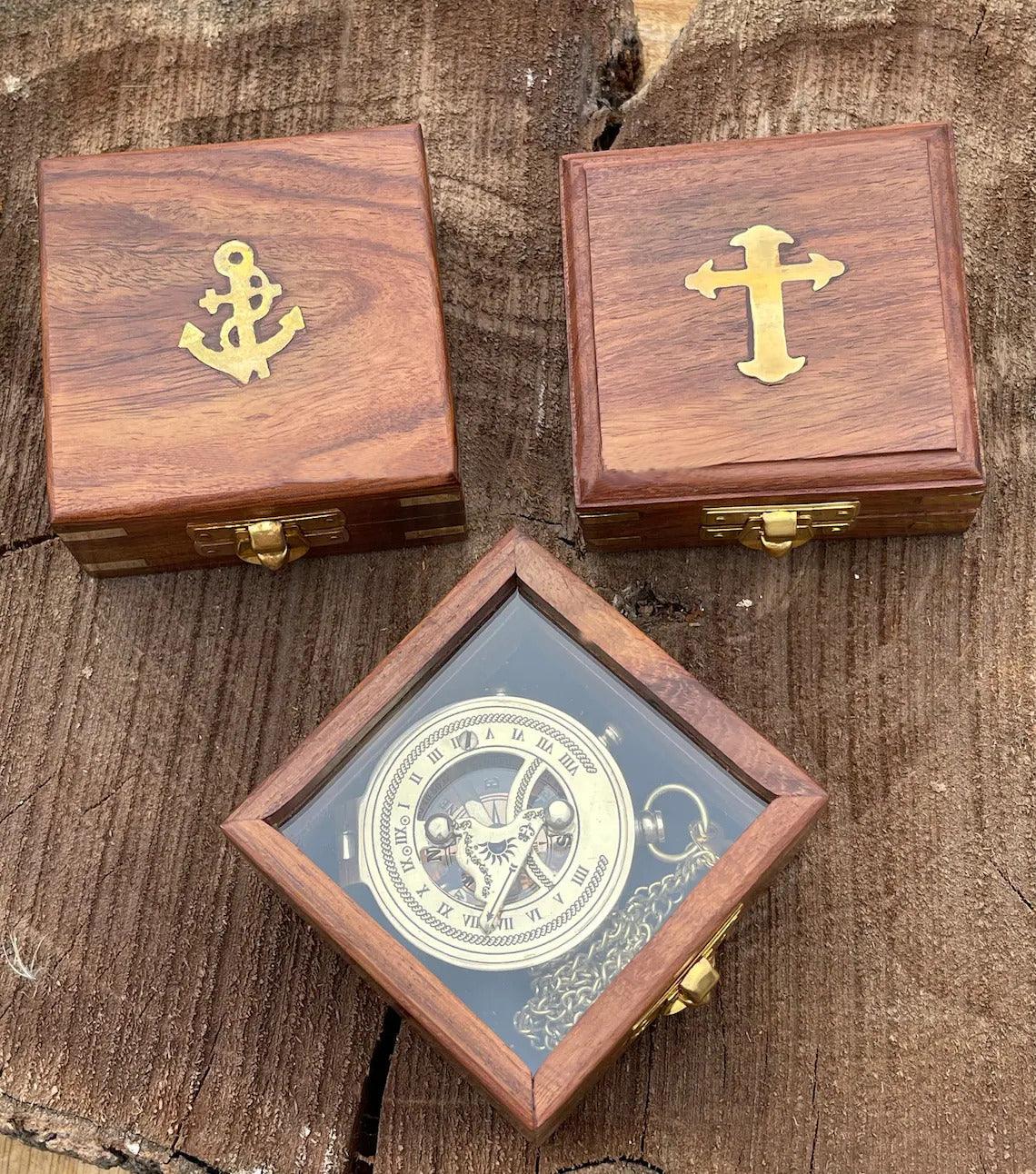 Brass Sundial Personalized Engraved Compass - TheGivenGet