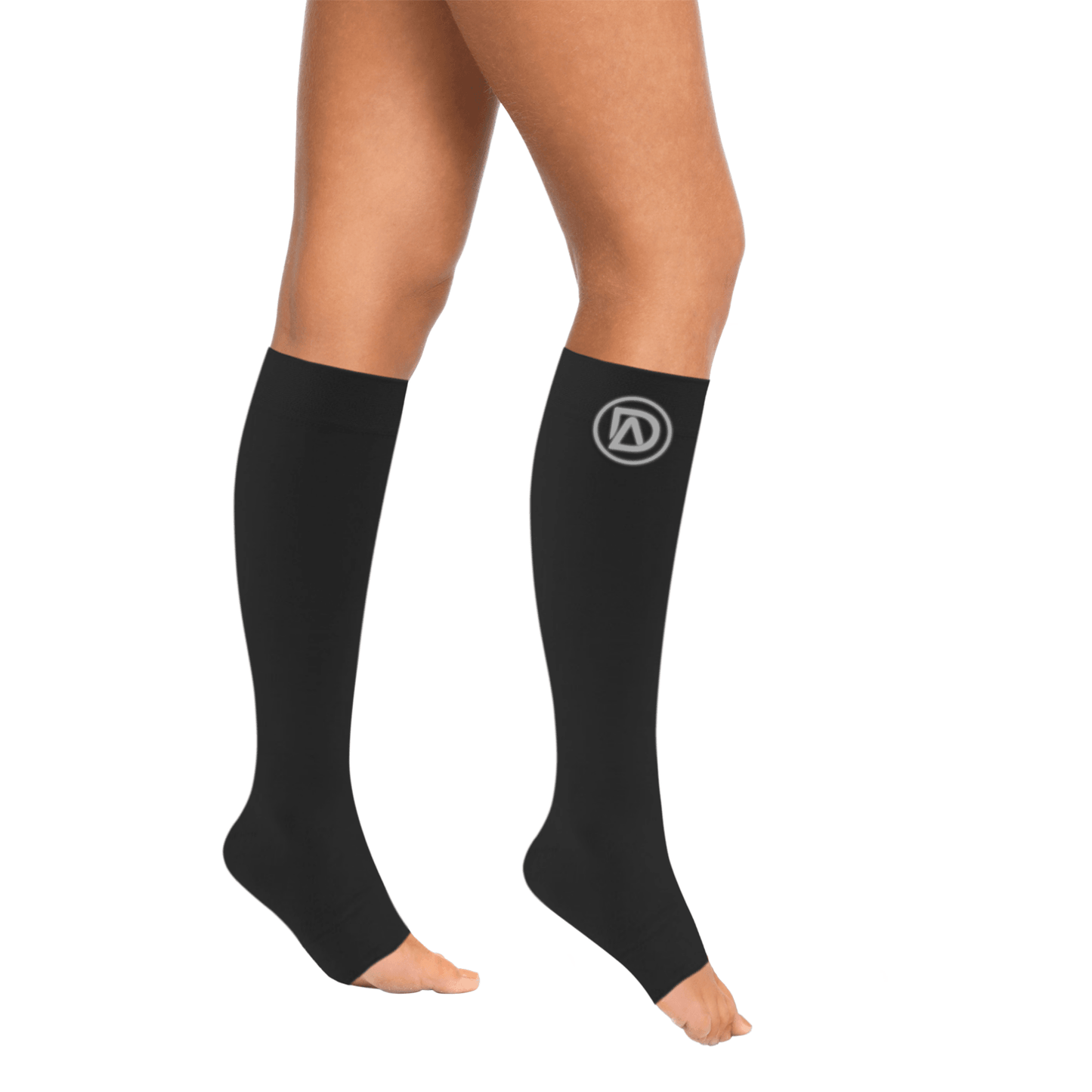 Dominion Active Wide Calf TOELESS Compression Socks 20-30 mmHg | Open Toe | Toe Out Socks - TheGivenGet