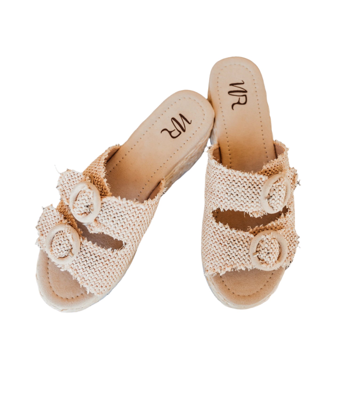 Eriwen Buckle Wedge in Cream